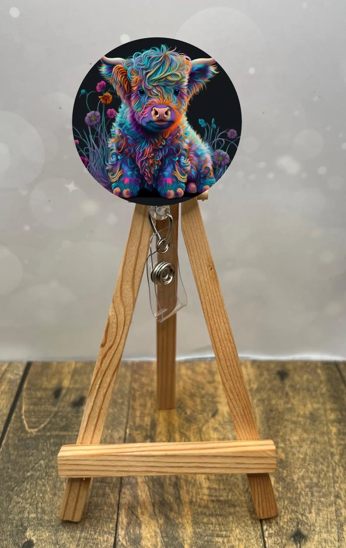 Highland Cow badge pulls. Brighten your shift, one cow at a time. Multiple Images available. Add beads or shimmer glitter options. TheCraftNook