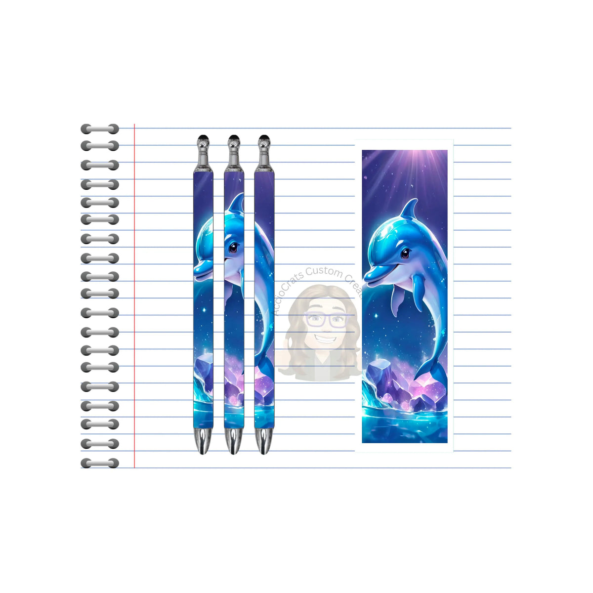 Refillable Pens, Dolphin Images. A pen that’s as playful as a dolphin. Multiple options and Images available. TheCraftNook