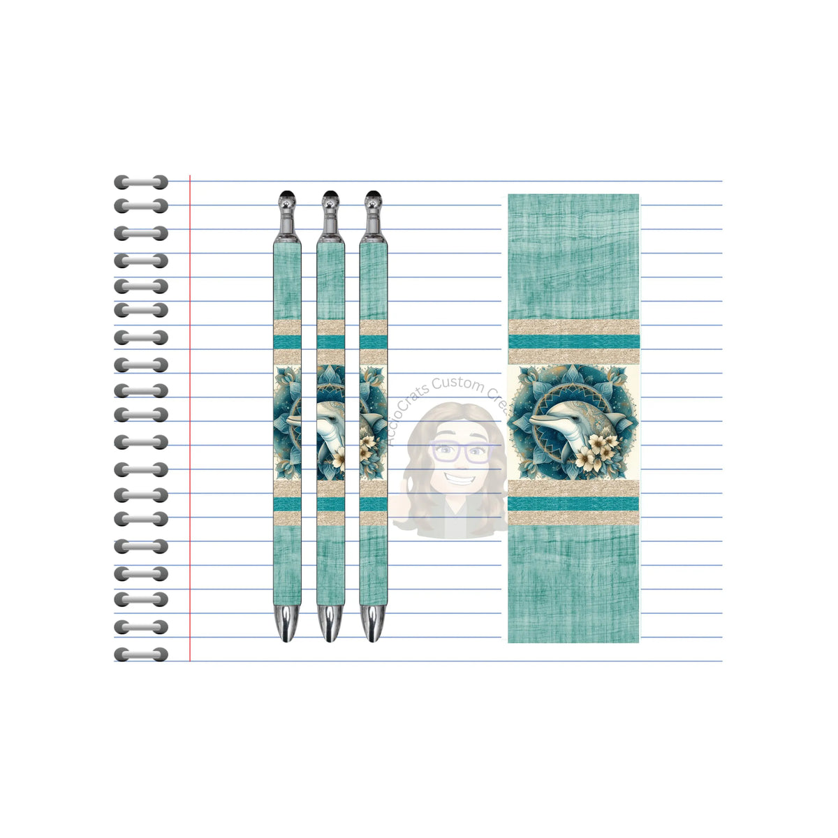 Refillable Pens, Dolphin Images. A pen that’s as playful as a dolphin. Multiple options and Images available. TheCraftNook