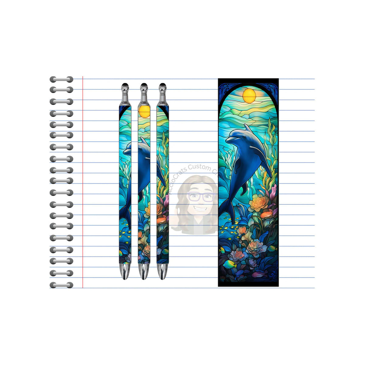 Refillable Pens, Dolphin Images. A pen that’s as playful as a dolphin. Multiple options and Images available. TheCraftNook