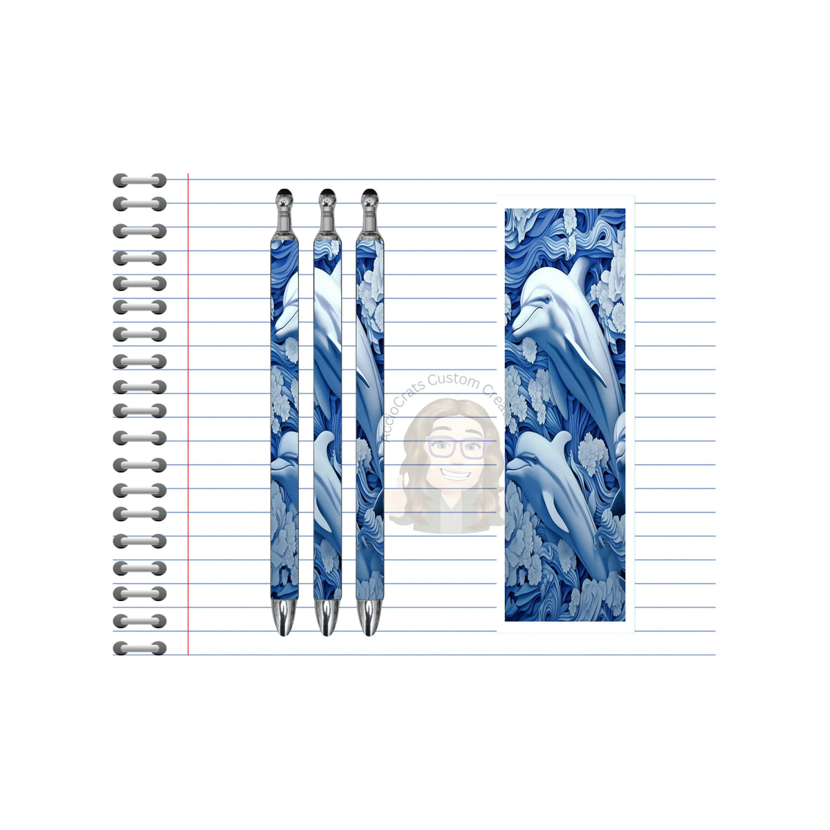 Refillable Pens, Dolphin Images. A pen that’s as playful as a dolphin. Multiple options and Images available. TheCraftNook