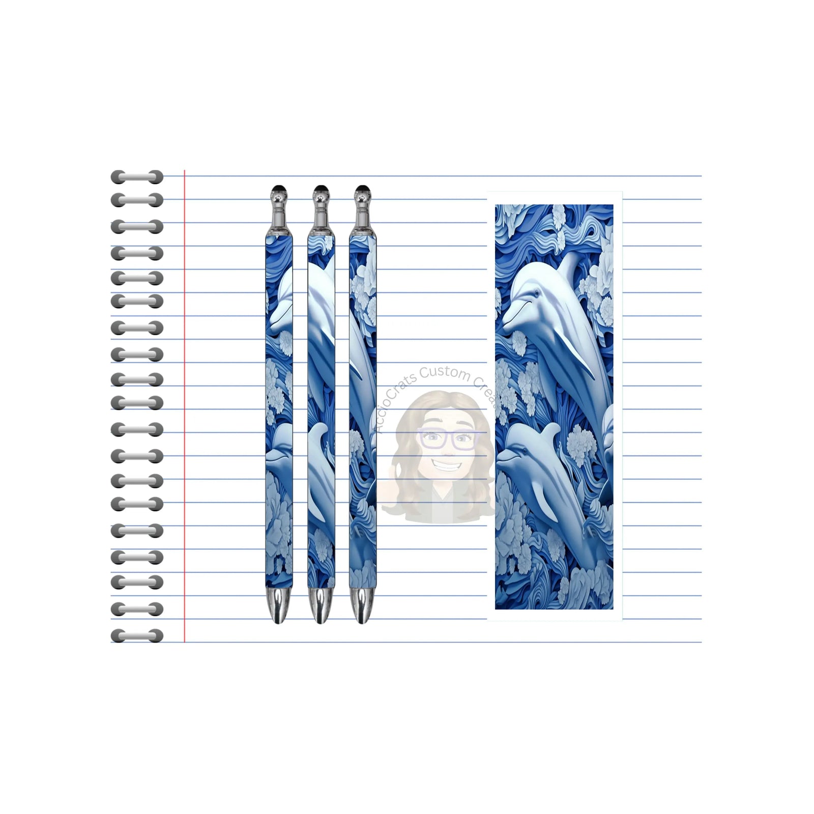Refillable Pens, Dolphin Images. A pen that’s as playful as a dolphin. Multiple options and Images available. TheCraftNook