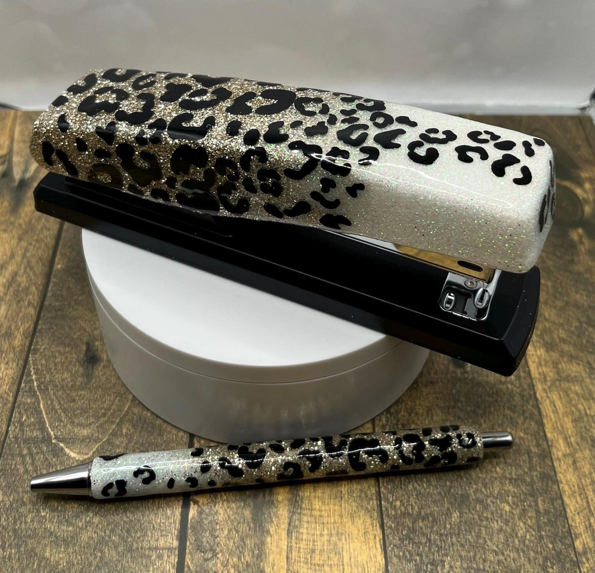 Cheetah print Desk Set TheCraftNook
