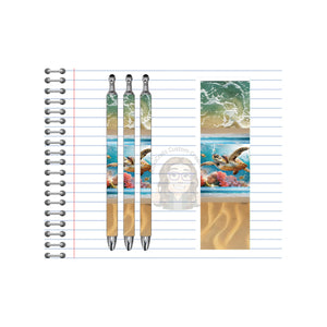 Refillable Pens, Sea Turtle Images. Write with coastal charm. Multiple options and Images available. TheCraftNook
