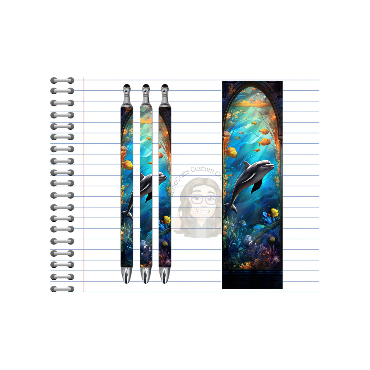 Refillable Pens, Dolphin Images. A pen that’s as playful as a dolphin. Multiple options and Images available. TheCraftNook