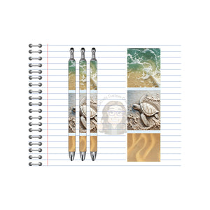 Refillable Pens, Sea Turtle Images. Write with coastal charm. Multiple options and Images available. TheCraftNook