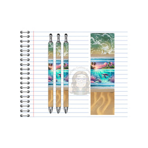 Refillable Pens, Sea Turtle Images. Write with coastal charm. Multiple options and Images available. TheCraftNook