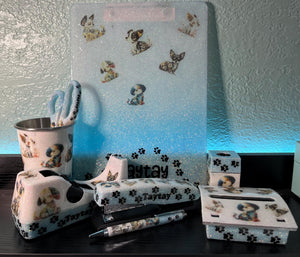Puppy Love Glitter Desk Set