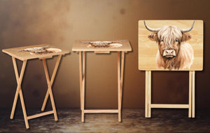 Highland Cow Foldable Wooden TV Tray or Bed tray/lap Desk. A little farmhouse comfort, right at your couch. 2 Sizes and Multiple Images Available. TheCraftNook