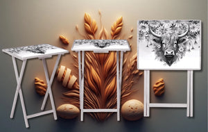Highland Cow Foldable Wooden TV Tray or Bed tray/lap Desk. A little farmhouse comfort, right at your couch. 2 Sizes and Multiple Images Available. TheCraftNook