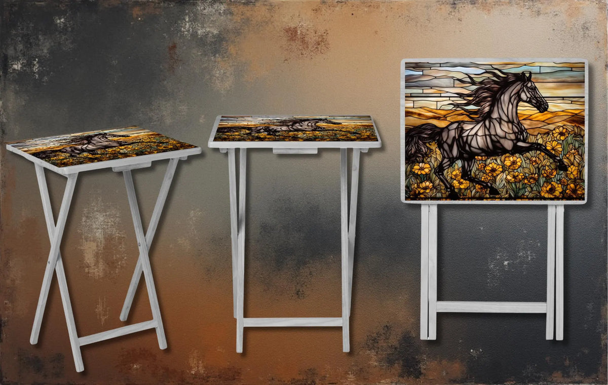 Horse Foldable Wooden TV Tray or Bed tray/lap Desk, 2 Sizes and Multiple Images Available TheCraftNook
