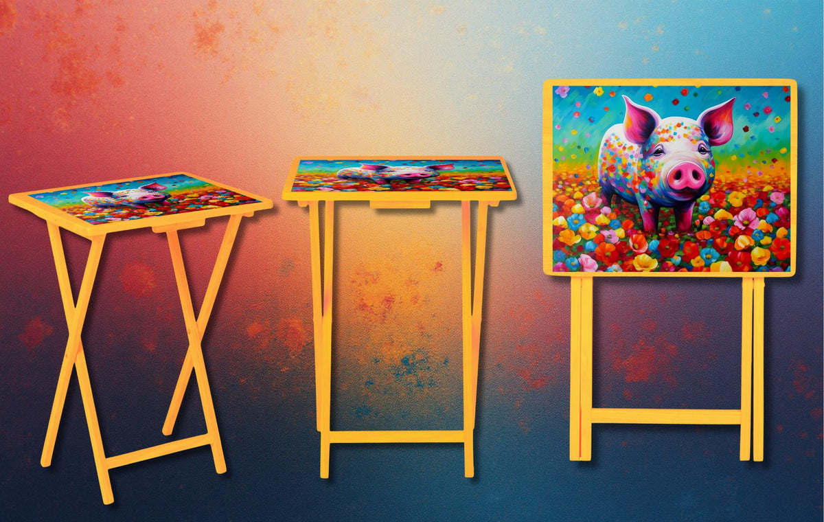 Pigs Foldable Wooden TV Tray or Bed tray/lap Desk, 2 Sizes and Multiple Images Available. TheCraftNook