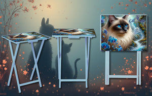 Cats/ Cat Mom, Family Foldable Wooden TV Tray or Bed tray/lap Desk. Cozy comfort with a dash of cattitude , 2 Sizes and Multiple Images Available. TheCraftNook