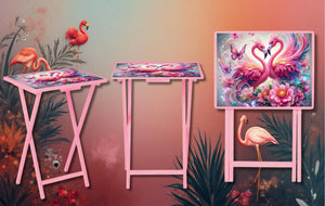 Flamingo Foldable Wooden TV Tray or Bed tray/lap desk. Multiple Images Available. TheCraftNook