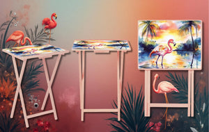 Flamingo Foldable Wooden TV Tray or Bed tray/lap desk. Multiple Images Available. TheCraftNook