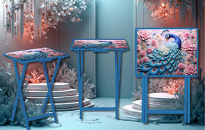 Peacock Foldable Wooden TV Tray or Bed tray/lap Desk. Make snack time fabulous with peacock‑level confidence, 2 Sizes and Multiple Images Available. TheCraftNook
