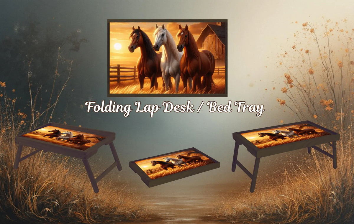 Horse Foldable Wooden TV Tray or Bed tray/lap Desk, 2 Sizes and Multiple Images Available TheCraftNook