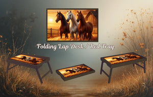 Horse Foldable Wooden TV Tray or Bed tray/lap Desk, 2 Sizes and Multiple Images Available TheCraftNook