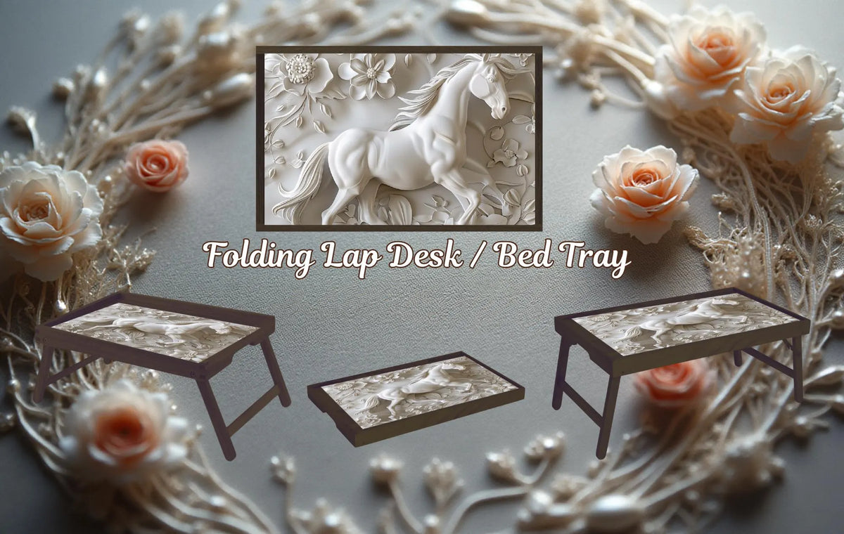 Horse Foldable Wooden TV Tray or Bed tray/lap Desk, 2 Sizes and Multiple Images Available TheCraftNook