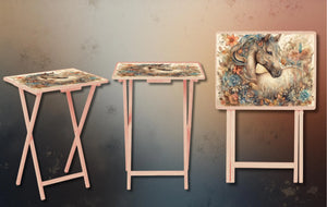 Horse Foldable Wooden TV Tray or Bed tray/lap Desk, 2 Sizes and Multiple Images Available TheCraftNook