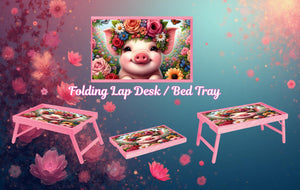 Pigs Foldable Wooden TV Tray or Bed tray/lap Desk, 2 Sizes and Multiple Images Available. TheCraftNook