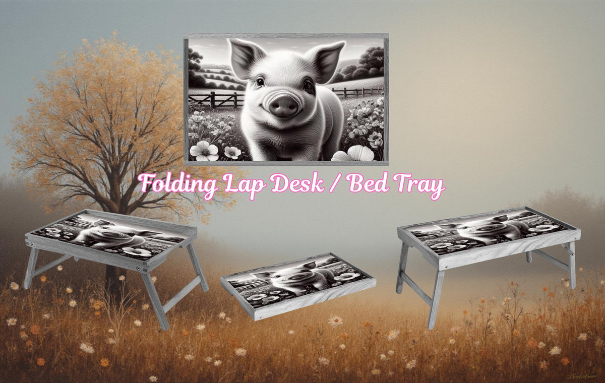 Pigs Foldable Wooden TV Tray or Bed tray/lap Desk, 2 Sizes and Multiple Images Available. TheCraftNook