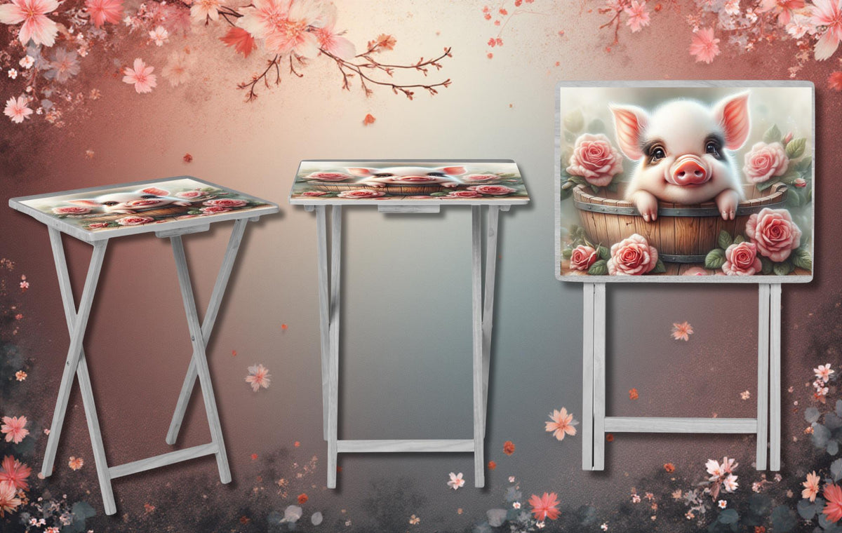 Pigs Foldable Wooden TV Tray or Bed tray/lap Desk, 2 Sizes and Multiple Images Available. TheCraftNook