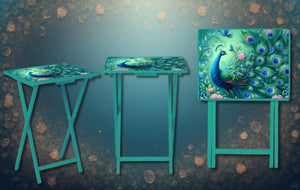 Peacock Foldable Wooden TV Tray or Bed tray/lap Desk. Make snack time fabulous with peacock‑level confidence, 2 Sizes and Multiple Images Available. TheCraftNook