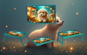 Dog's Foldable Wooden TV Tray or Bed tray/lap Desk, 2 Sizes and Multiple Images Available. TheCraftNook