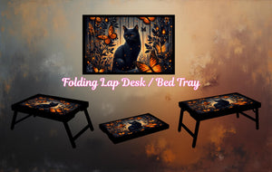 Cats/ Cat Mom, Family Foldable Wooden TV Tray or Bed tray/lap Desk. Cozy comfort with a dash of cattitude , 2 Sizes and Multiple Images Available. TheCraftNook