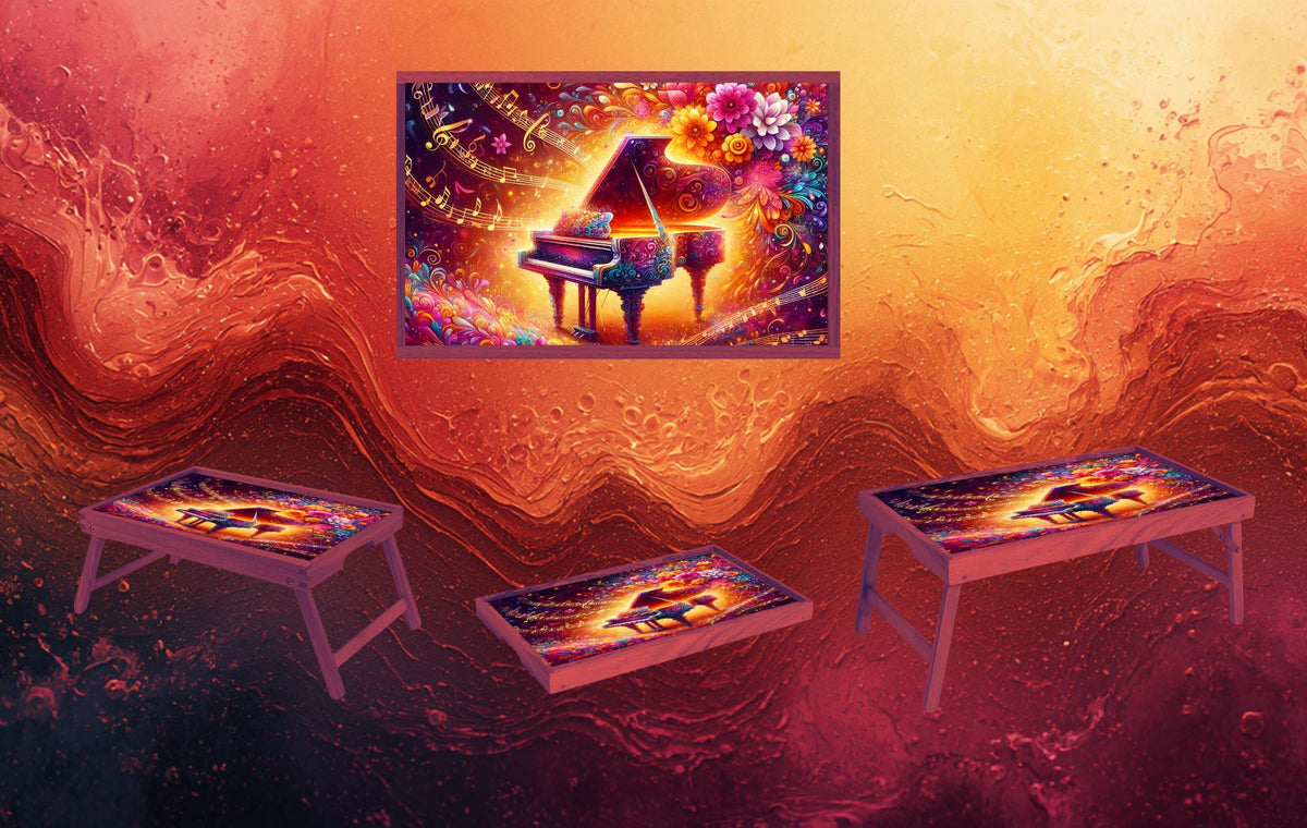 Music Foldable Wooden TV Tray or Bed tray/lap Desk, 2 Sizes and Multiple Images Available. TheCraftNook