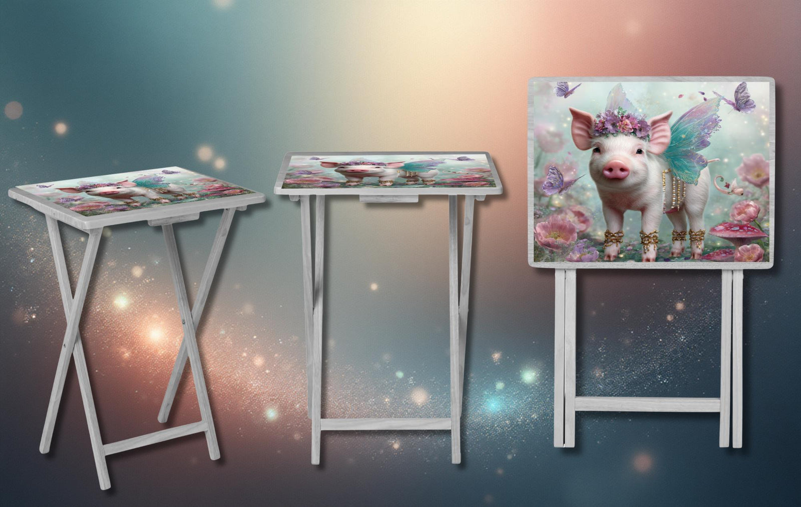 Pigs Foldable Wooden TV Tray or Bed tray/lap Desk, 2 Sizes and Multiple Images Available. TheCraftNook