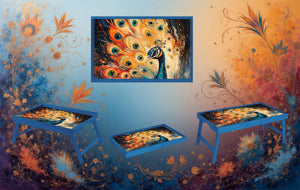 Peacock Foldable Wooden TV Tray or Bed tray/lap Desk. Make snack time fabulous with peacock‑level confidence, 2 Sizes and Multiple Images Available. TheCraftNook