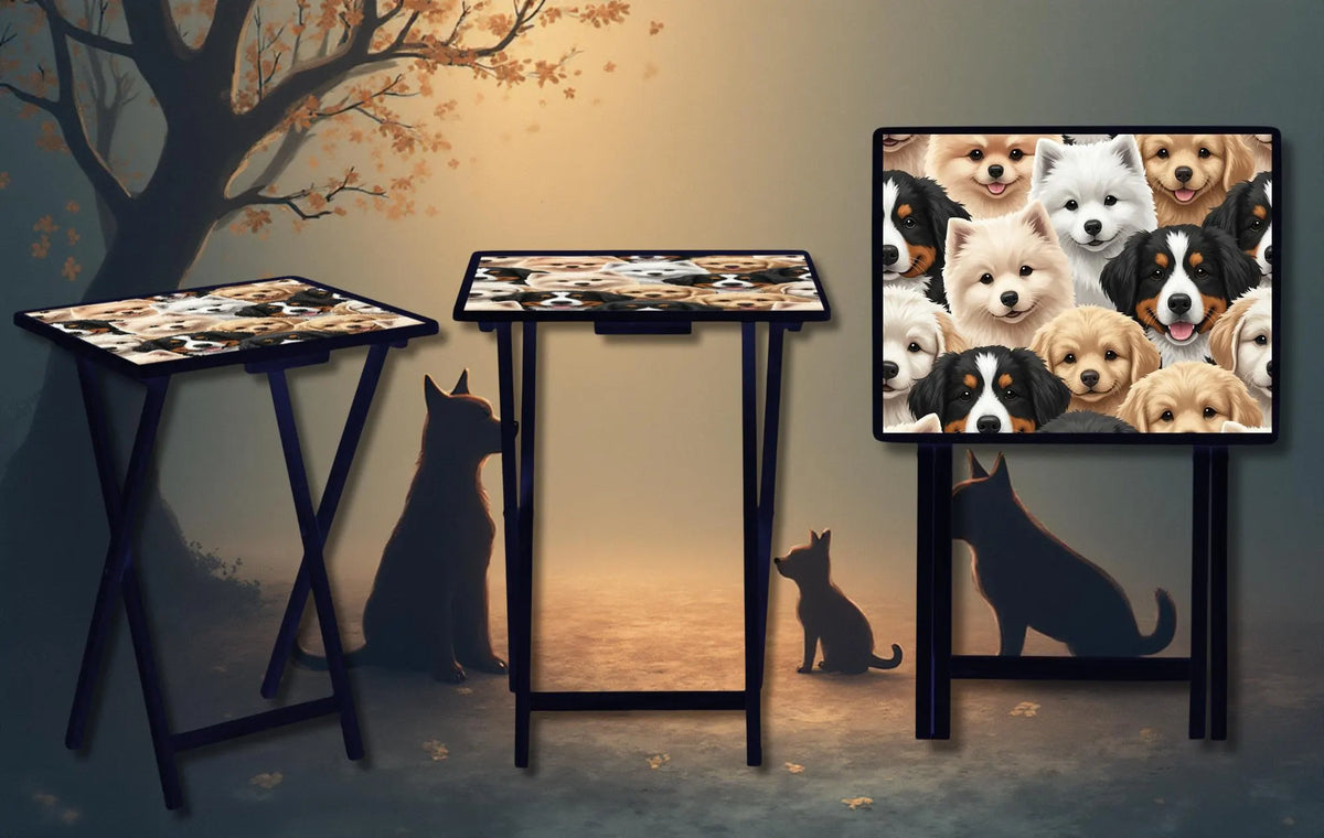 Dog's Foldable Wooden TV Tray or Bed tray/lap Desk, 2 Sizes and Multiple Images Available. TheCraftNook