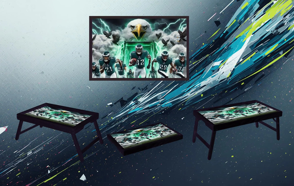 Sports Foldable Wooden TV Tray or Bed tray/lap Desk, 2 Sizes and Multiple Images Available. TheCraftNook