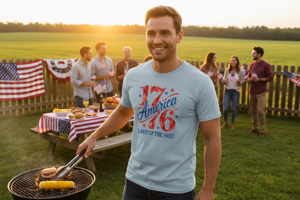 Land of the Free Graphic Tee | Patriotic American Pride Shirt