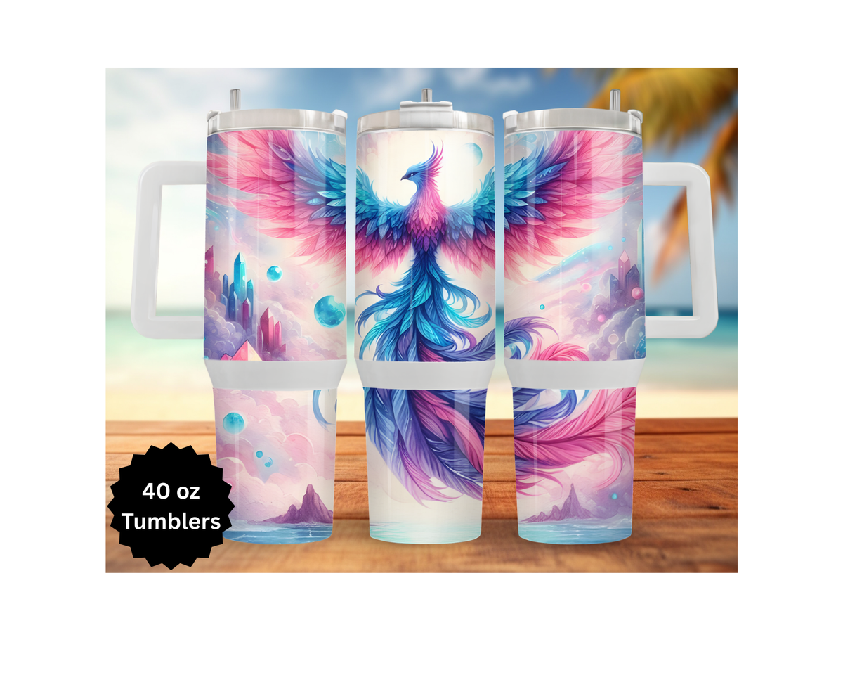 Phoenix Tumbler - Mythical Fire Bird Stainless Steel Tumbler TheCraftNook