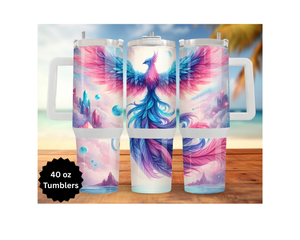 Phoenix Tumbler - Mythical Fire Bird Stainless Steel Tumbler TheCraftNook