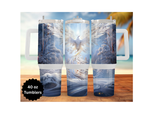 Phoenix Tumbler - Mythical Fire Bird Stainless Steel Tumbler TheCraftNook