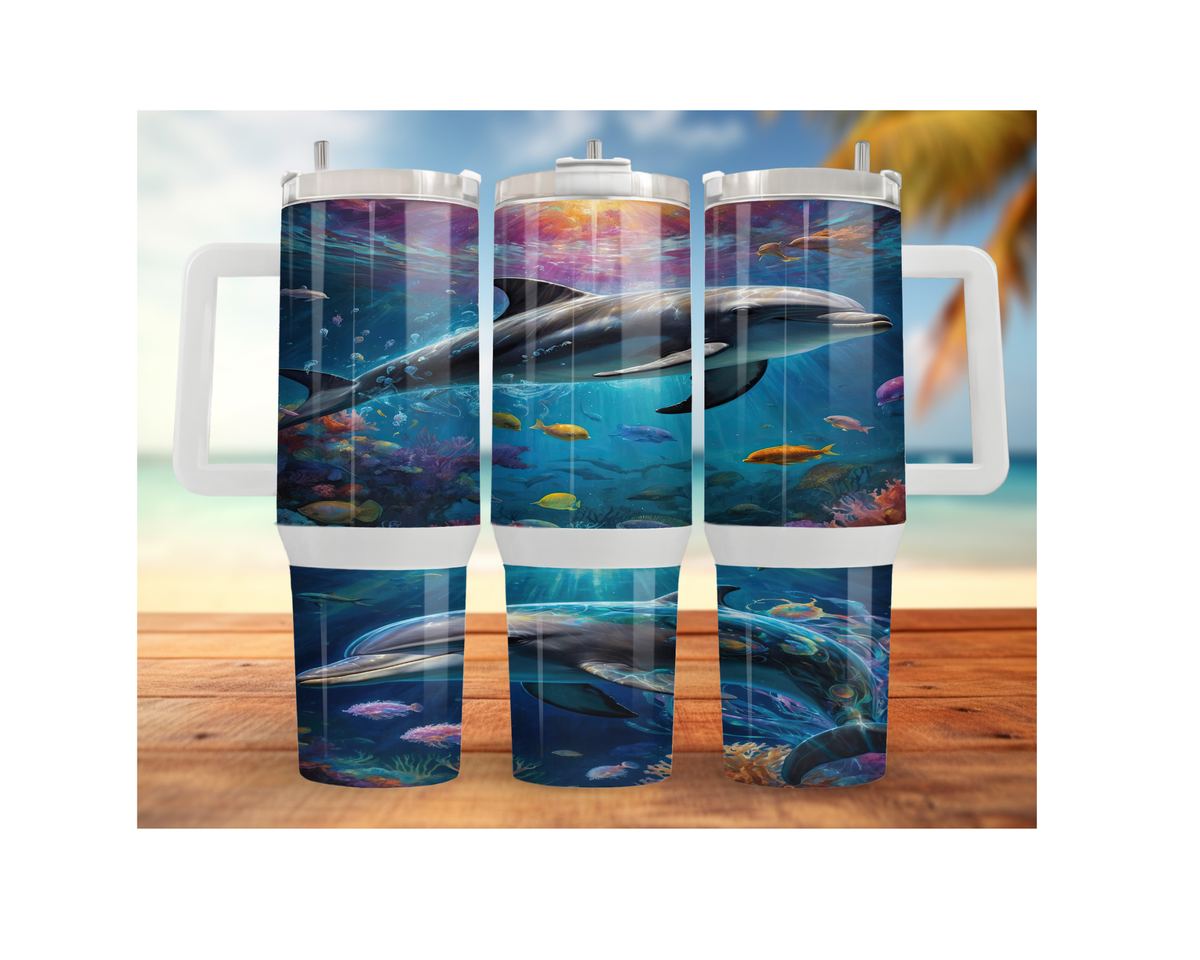 30- and 40-ounce Dolphin Stainless Steel Tumblers. Sip happy with a splash of ocean magic. Multiple Sizes and Images Available. TheCraftNook