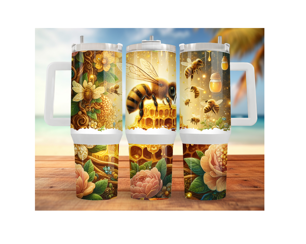 40 and 30 oz Honeybee Stainless Steel Tumblers. Multiple Images Available TheCraftNook