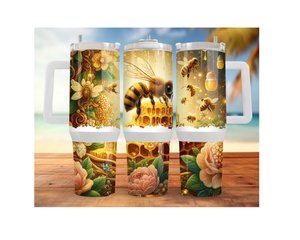 40 and 30 oz Honeybee Stainless Steel Tumblers. Multiple Images Available TheCraftNook