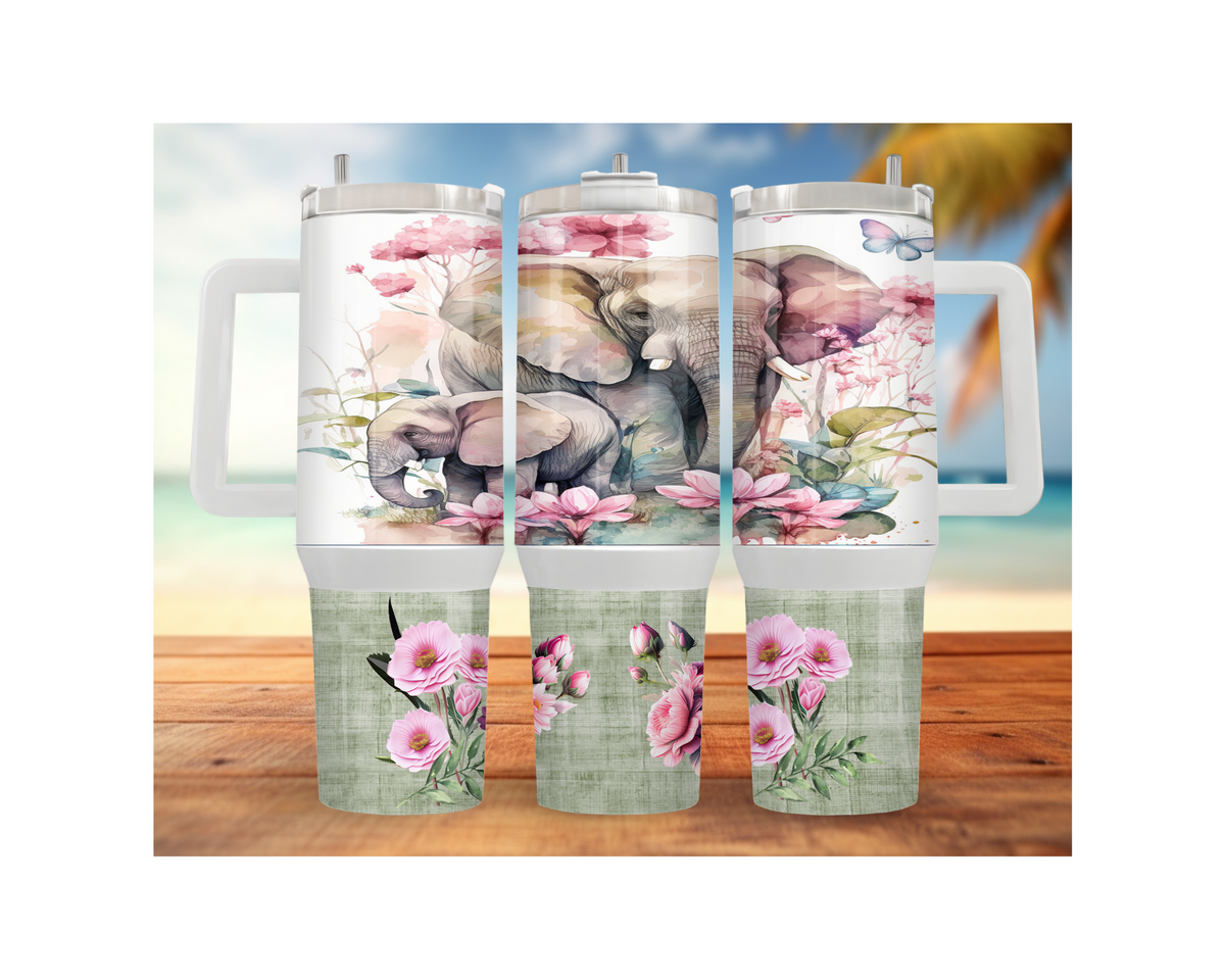 Wise & Wonderful Elephant Tumbler 30 and 40 oz Stainless-Steel Tumblers. Multiple Sizes and Images Available. TheCraftNook