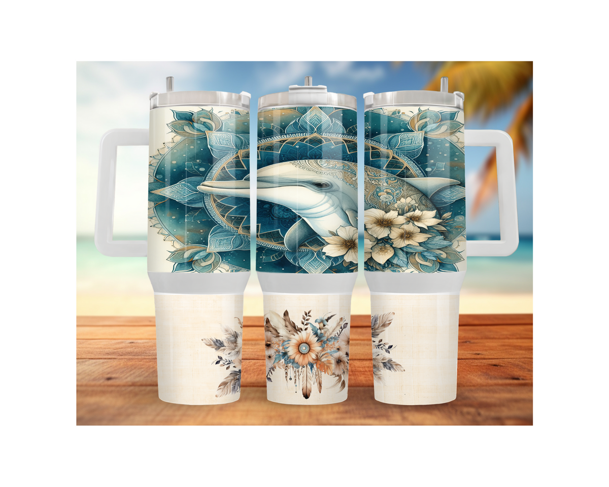 30- and 40-ounce Dolphin Stainless Steel Tumblers. Sip happy with a splash of ocean magic. Multiple Sizes and Images Available. TheCraftNook