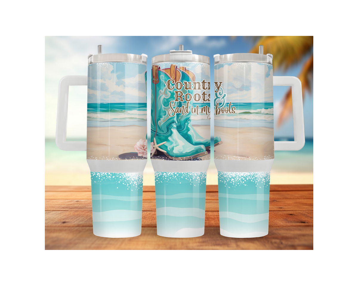 30- and 40-ounce Beachy Bliss Stainless Steel Tumbler.  Multiple Sizes and Images Available. TheCraftNook
