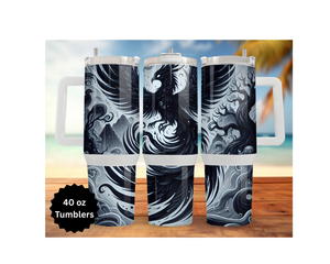 Phoenix Tumbler - Mythical Fire Bird Stainless Steel Tumbler TheCraftNook
