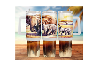 Wise & Wonderful Elephant Tumbler 30 and 40 oz Stainless-Steel Tumblers. Multiple Sizes and Images Available. TheCraftNook