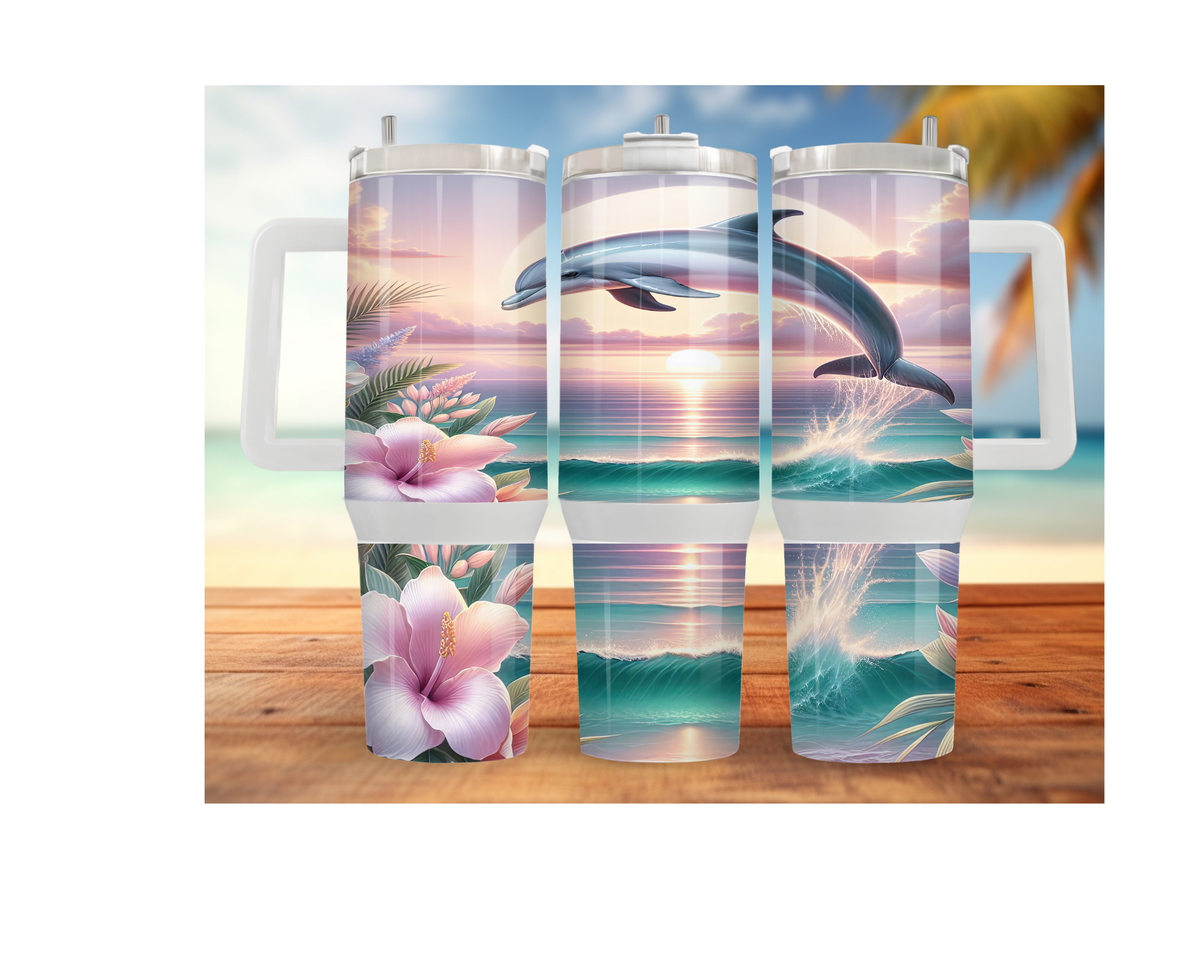 30- and 40-ounce Dolphin Stainless Steel Tumblers. Sip happy with a splash of ocean magic. Multiple Sizes and Images Available. TheCraftNook