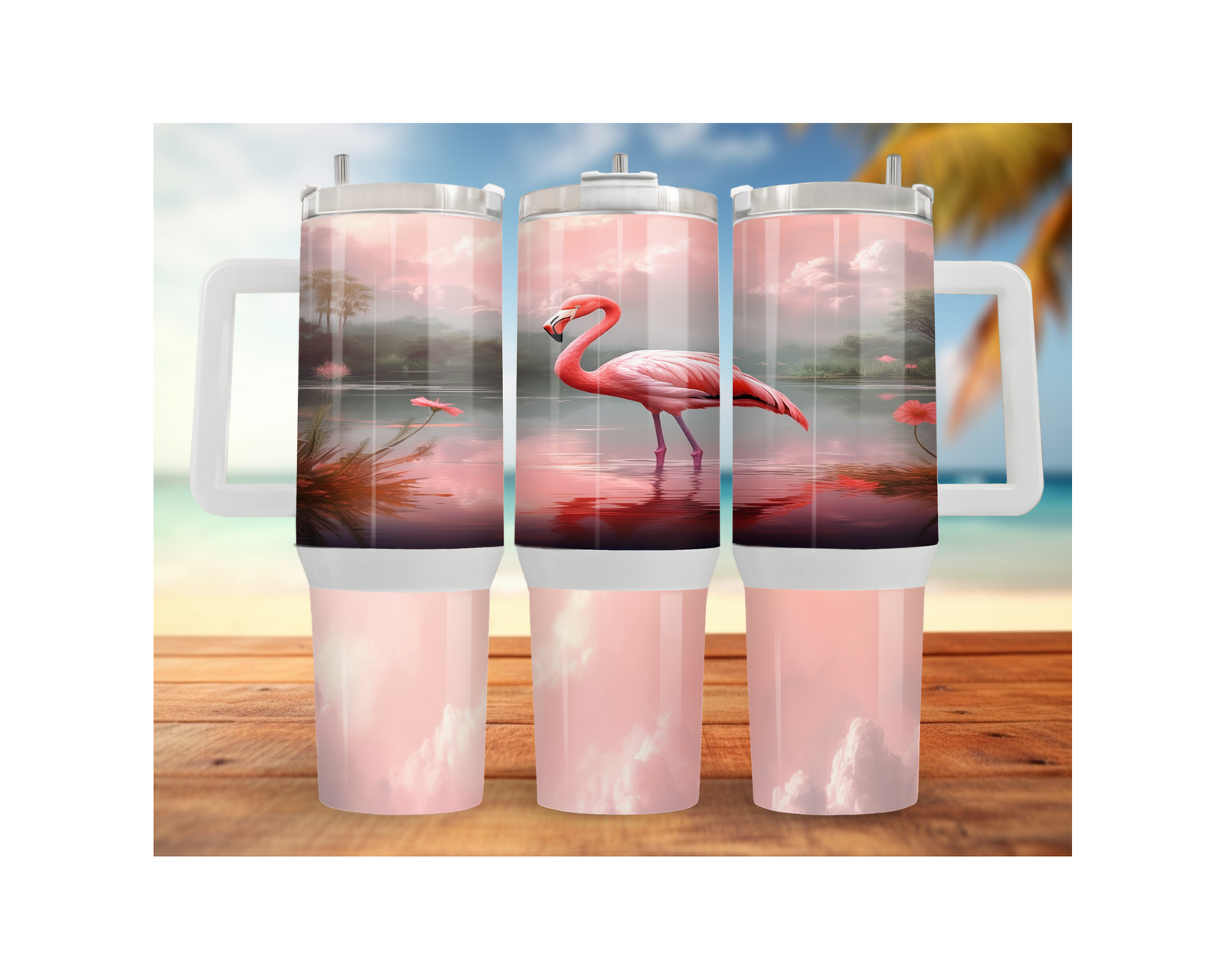 30 and 40 oz Pink Paradise Whimsy, Flamingo Stainless-Steel Tumblers. Multiple Sizes and Images Available. TheCraftNook