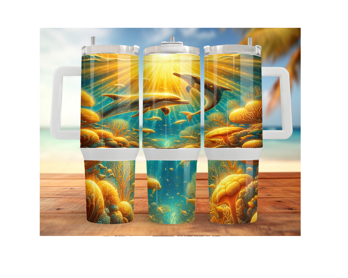 30- and 40-ounce Dolphin Stainless Steel Tumblers. Sip happy with a splash of ocean magic. Multiple Sizes and Images Available. TheCraftNook